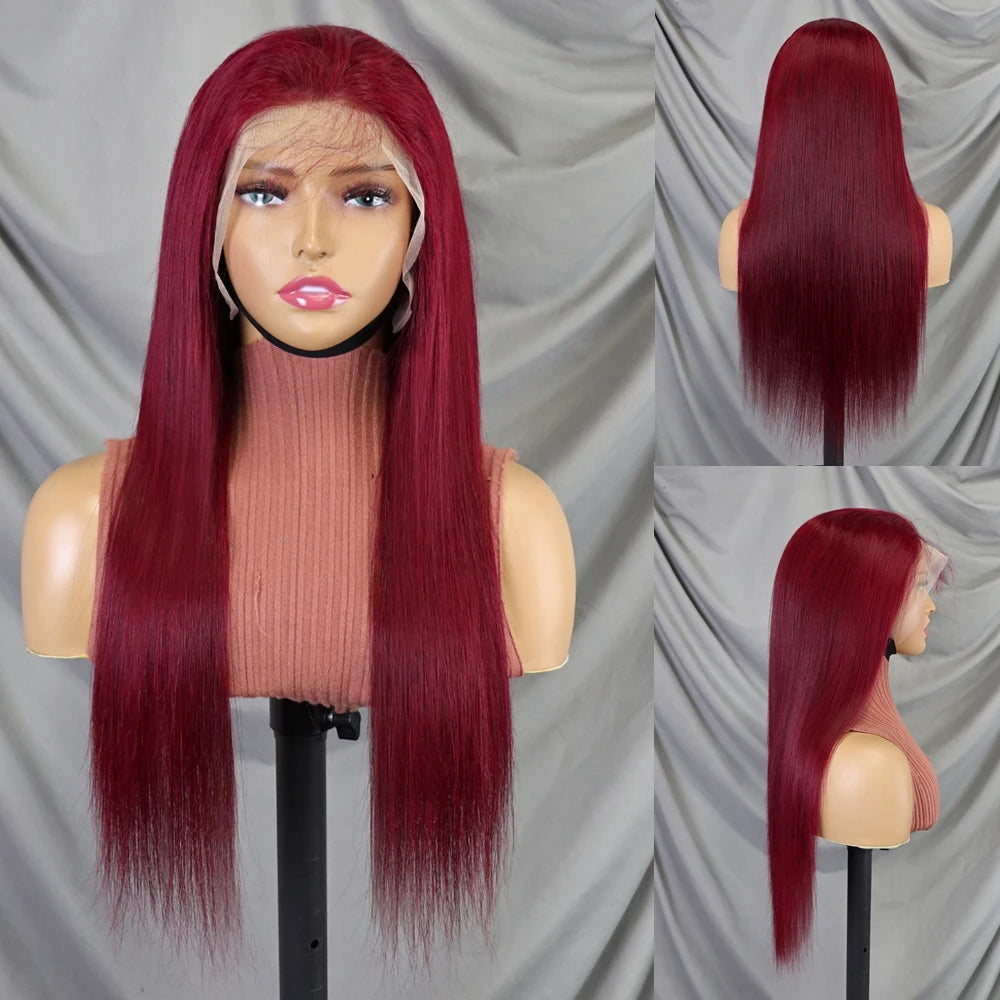 100% Raw Natural Black Brazilian Human Hair Wig 13x4 Clear Lace Frontal Straight Hair 20 22 24 26 28 30 Inches Long Length Wigs